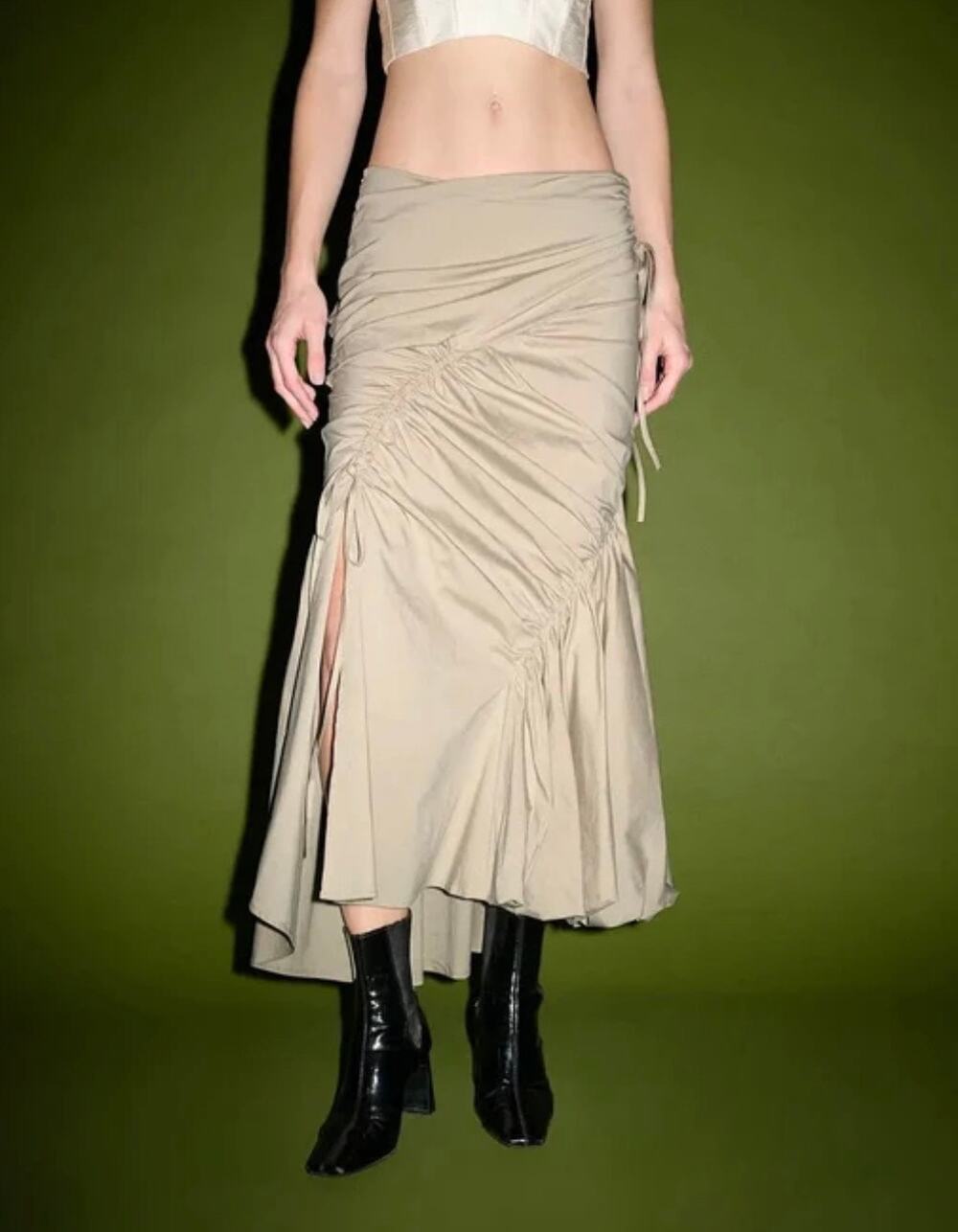 Viral Urban Revivo Ruched Midi Skirt Size 12
